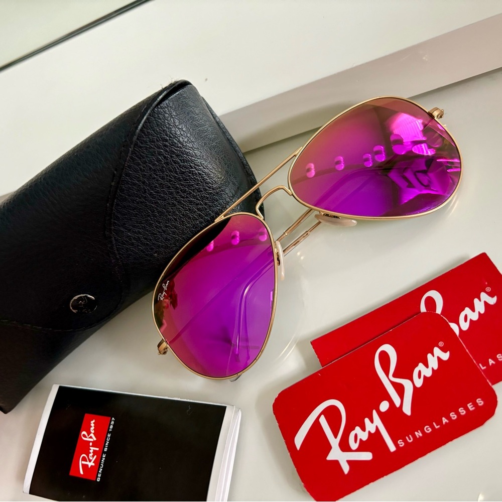 Rayban aviator flash lenses pink